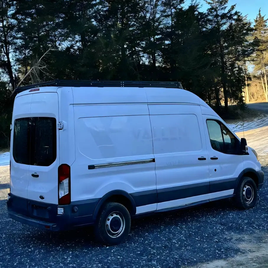 MELIPRON Aluminum Van Roof Rack Pro for Ford Transit 148" Mid Roof with Wind Fairing
