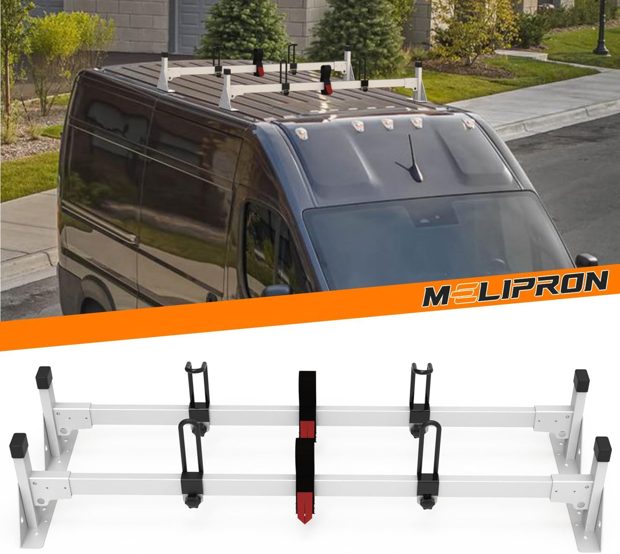 Van Roof Ladder Rack for RAM ProMaster City 2 Bars - MELIPRON