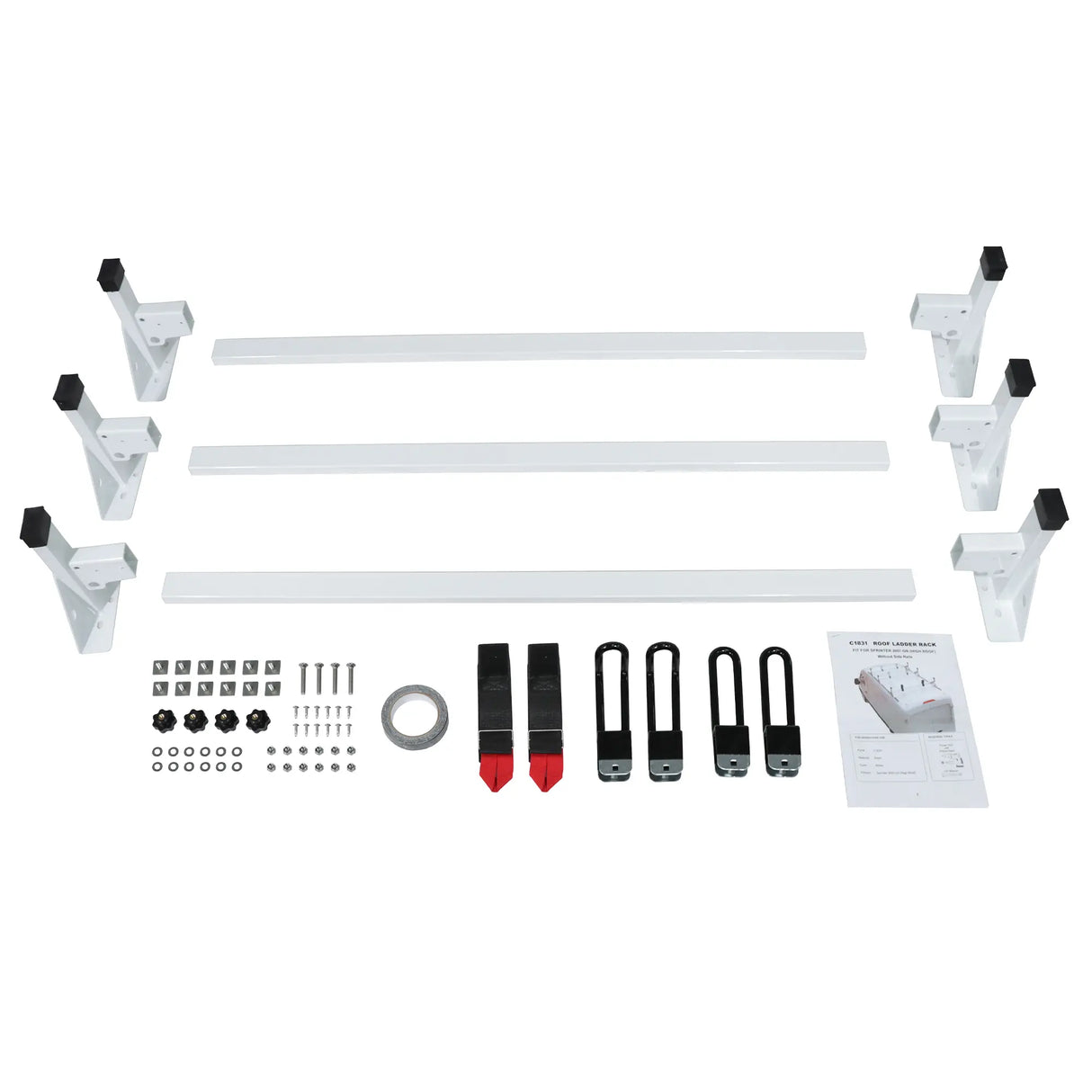 3 Crossbars Van Roof Ladder Racks-7
