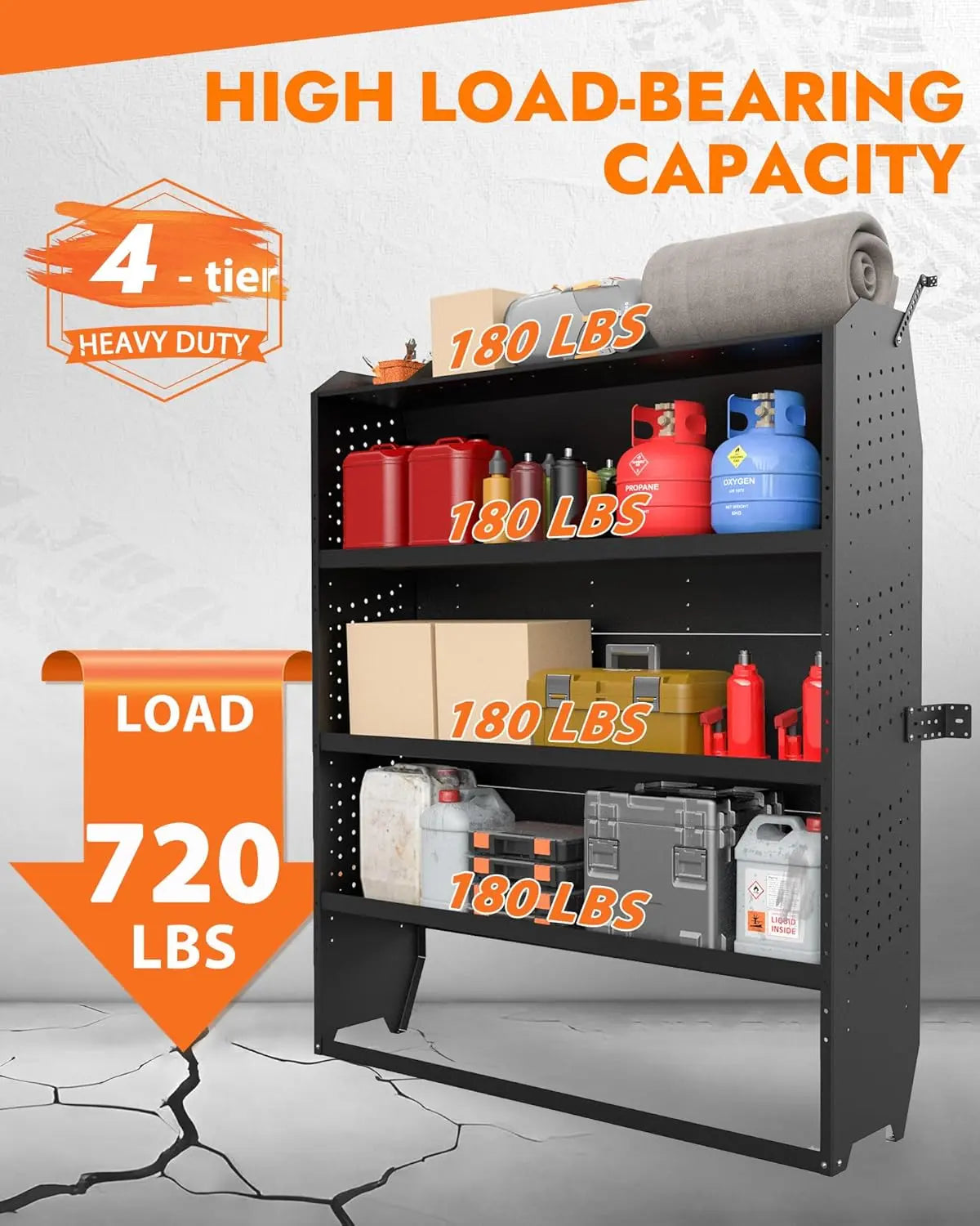 Mid/High Van Roof Steel Cargo Van Shelves Storage - MELIPRON