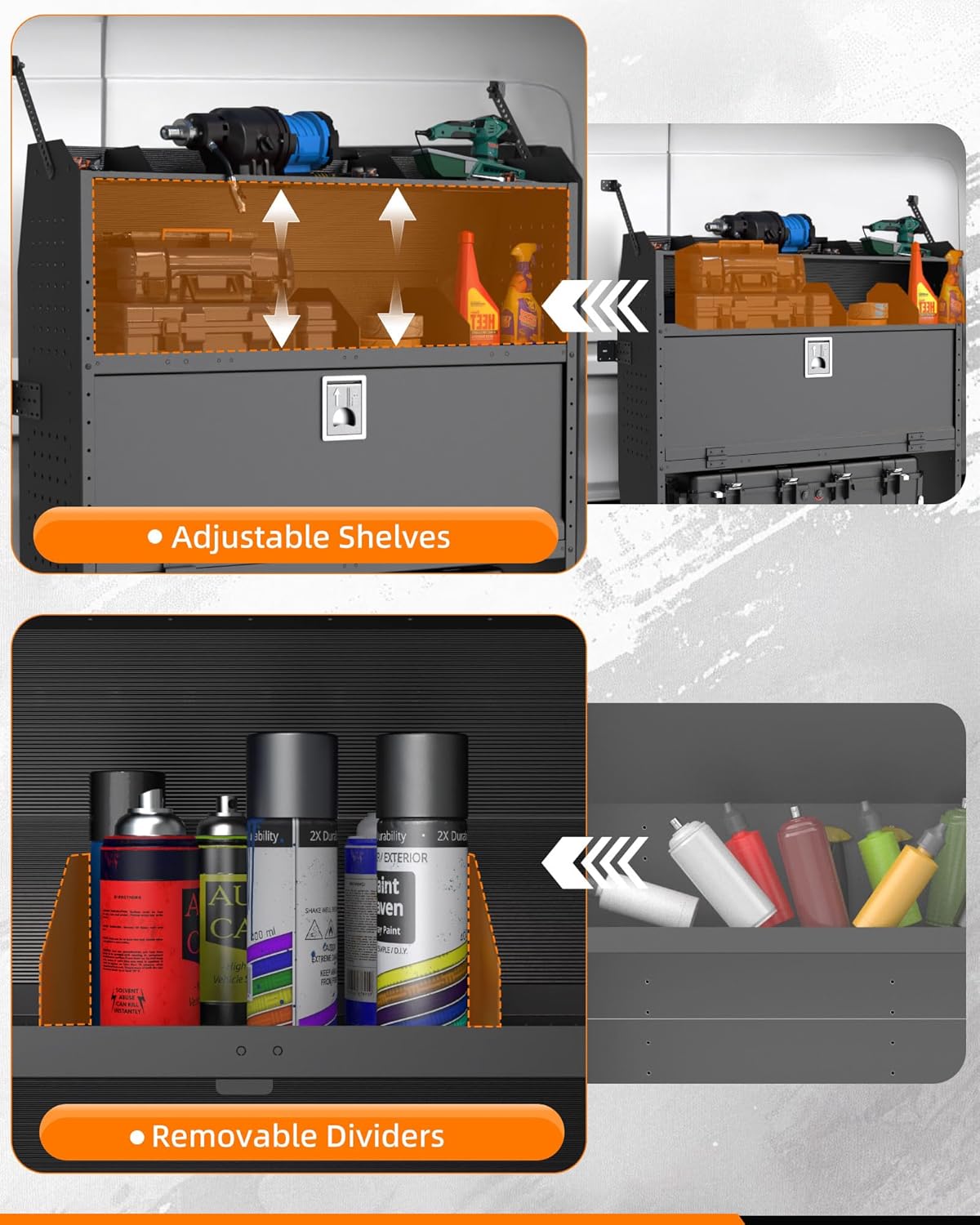 46" H x 13" D Steel Cargo Van Shelving Storage with Door-5