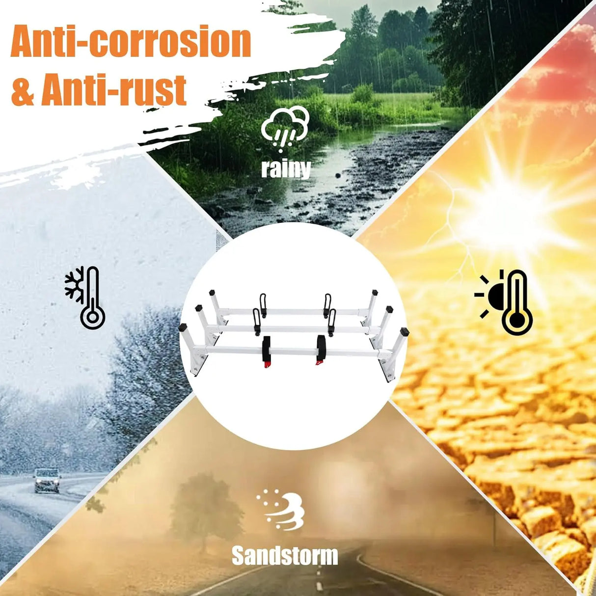 800LBS Van Roof Rack Fit for Chevy Express 1500/2500/3500 GMC Savana - MELIPRON