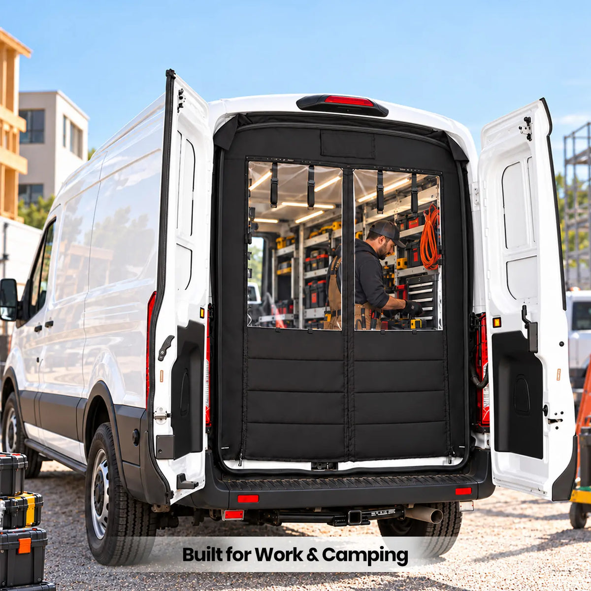 MELIPRON Insulated Rear Door Van Chill Curtain for 2015-2026 Ford Transit Medium Roof