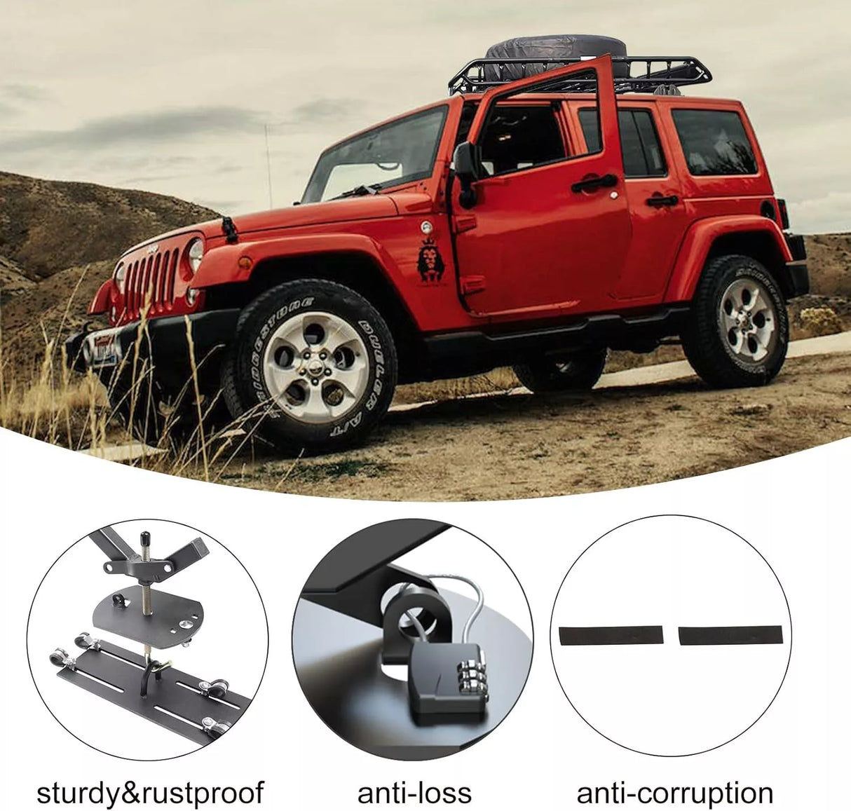 MELIPRON Universal Spare Tire Carrier for Roof Rack - 4