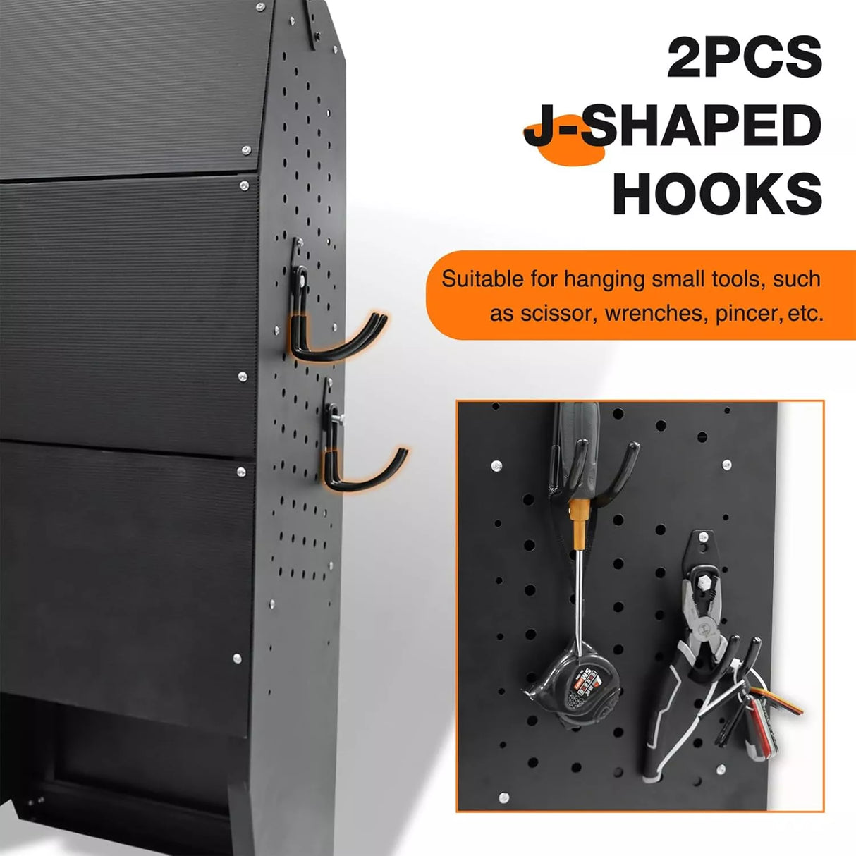 Steel Cargo Van Shelving Storage Lockable Tool Cabinet with 2PCS Hooks Fits for Ford Transit, Promaster, GMC Savana and Full-Size Cargo Vans(16" W x 46" H x 13" D)-5