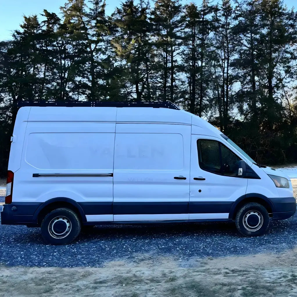 MELIPRON Aluminum Van Roof Rack Pro for Ford Transit 148" Mid Roof with Wind Fairing