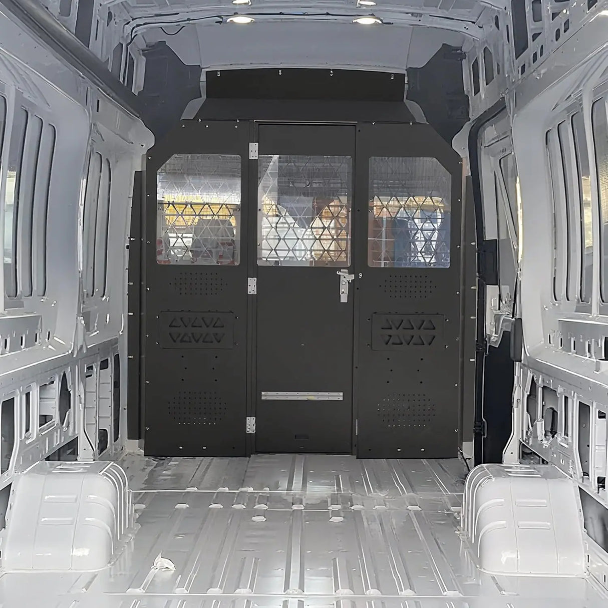 MELIPRON Van Partition Bulkhead Fit for Ford Transit 150 250 350 High Roof with Door Handle