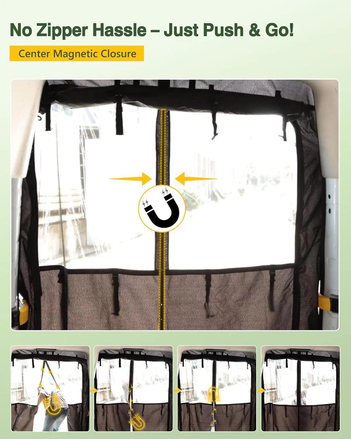 Van Bug Screen Fit For Ford Transit Rear Door Medium Roof Mosquito Net - MELIPRON