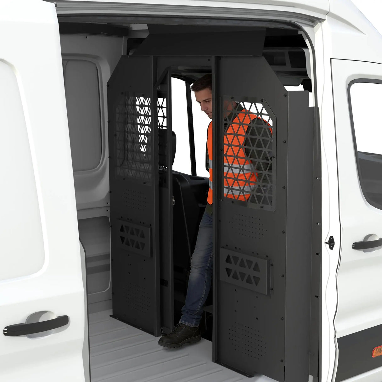 Melipron Van Partition Bulkhead with Swing Door Fit for Sprinter High Roof -1