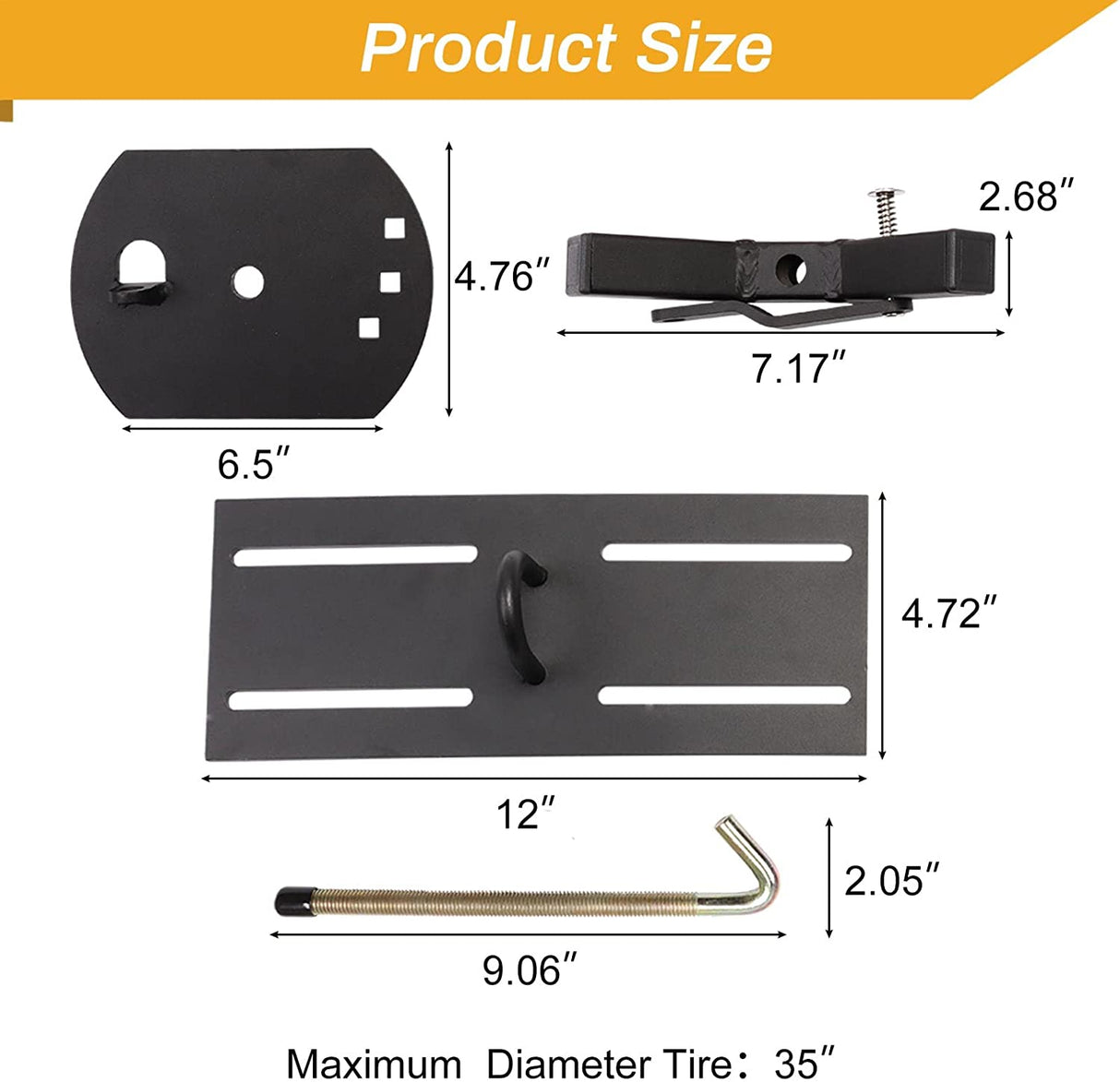 MELIPRON Universal Spare Tire Carrier for Roof Rack - 3