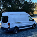 MELIPRON Aluminum Van Roof Rack Pro for Ford Transit 148" Mid Roof with Wind Fairing