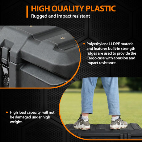 MELIPRON MGS Cargo Case with Outside Molle Panel & Lay-Flat Built-In Molle Panel Tabletop Travel Assist Tires - MELIPRON