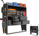 Melipron 42"W x 46"H x 13"D Cargo Van Shelving Storage with Lockable Drawers for Ford Transit, RAM ProMaster, Chevy Express, Sprinter