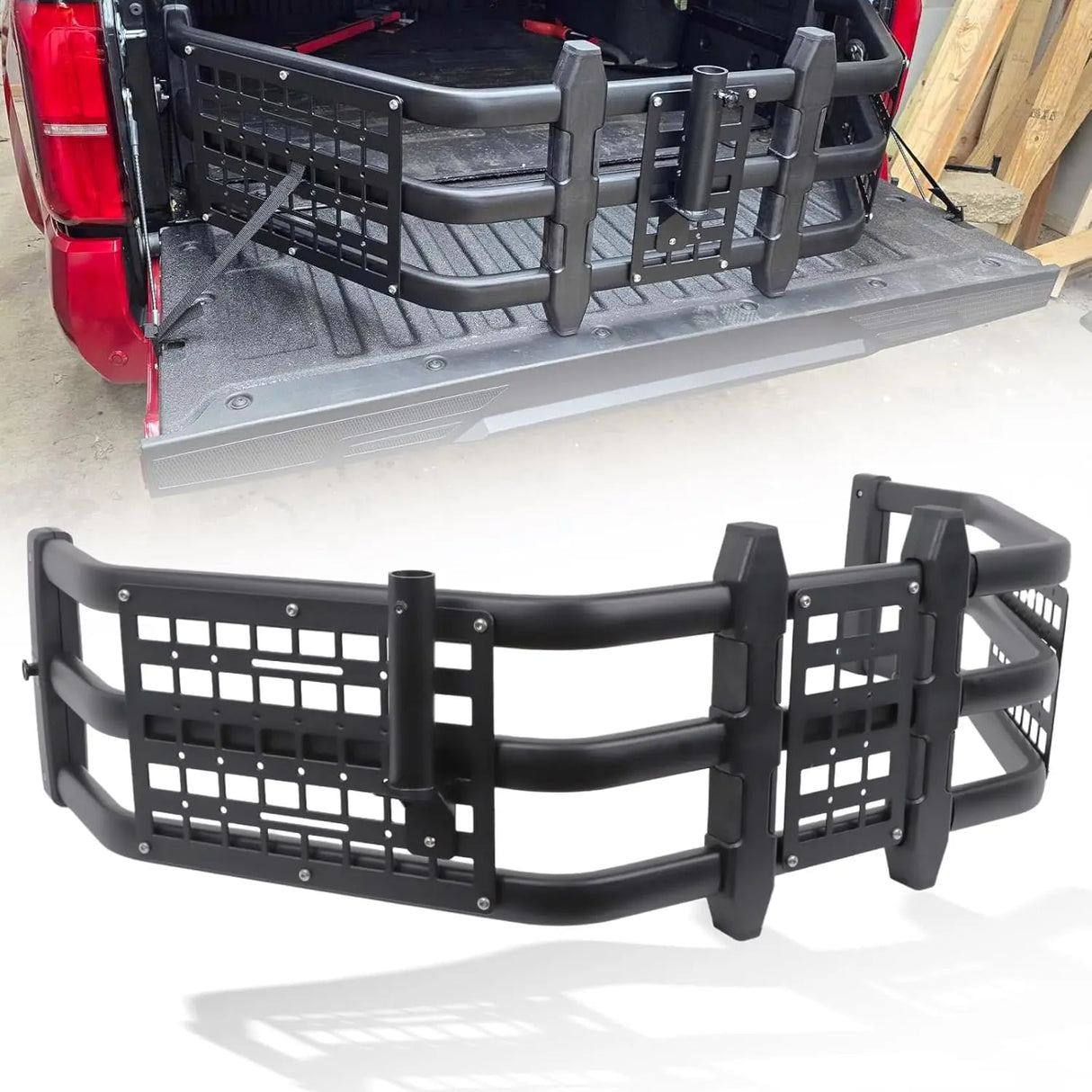 Truck Bed Extender for Toyota Tacoma 2005+ with Molle Panel and Flag Pole Mount - MELIPRON