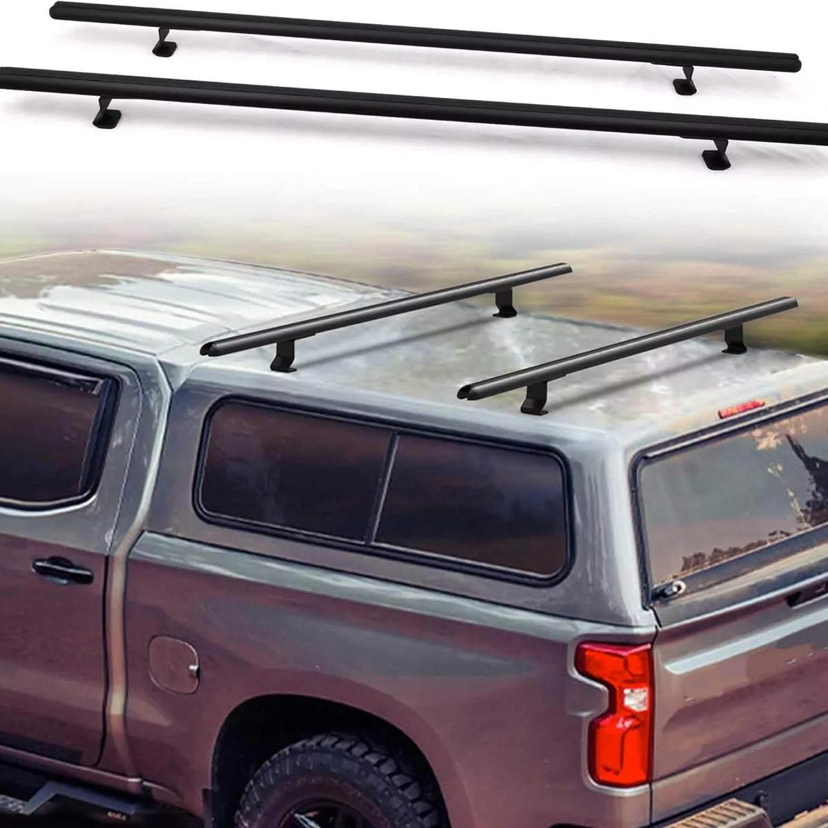 Topper Rack 356144 MELIPRON Truck Topper Rack Adjustable Pickup Camper Shell Roof Ladder ...