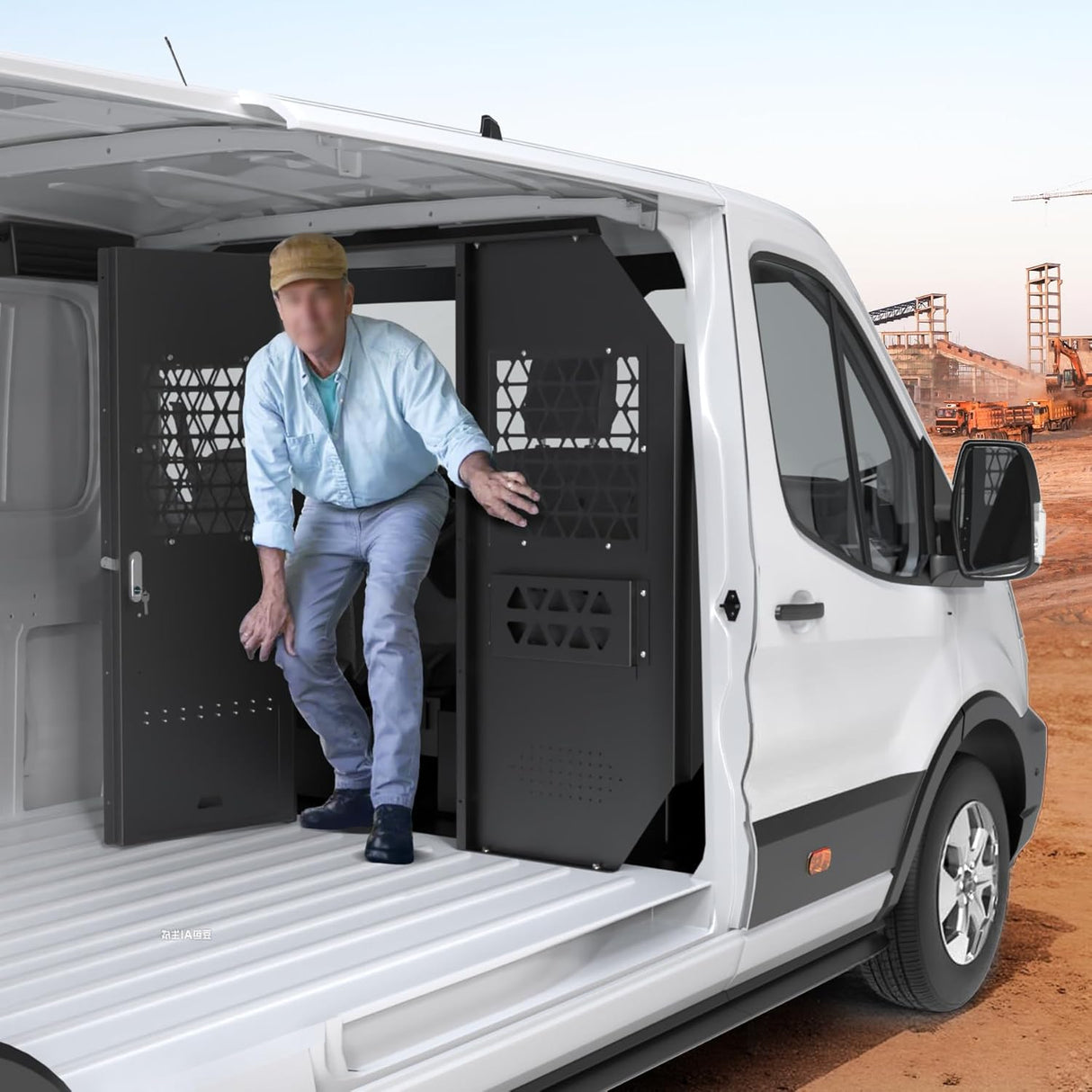 Melipron Van Partition Bulkhead Fit for Ford Transit 150 250 350 Low Roof with Door Handle