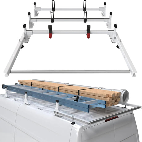 Van Roof Ladder Racks with Rear Roller Bar for 2011-2025 Nissan NV 1500 2500 3500 - MELIPRON