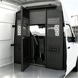 MELIPRON Steel Van Partition for Nissan NV High Roof with Locking Hinged Door & Acrylic Window -1