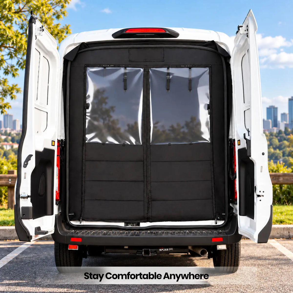 MELIPRON Insulated Rear Door Van Chill Curtain for 2015-2026 Ford Transit Medium Roof