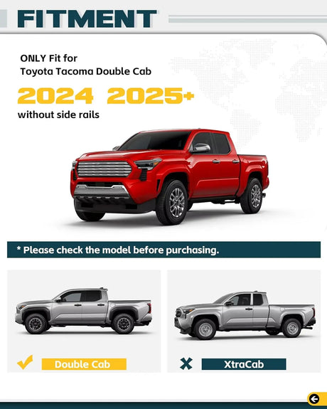 Roof Rack Cross Bars Kit for 2024 2025 Toyota Tacoma Double Cab - MELIPRON