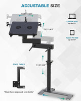 Aluminum Passenger Seat Laptop Mount for Ford Bronco - MELIPRON