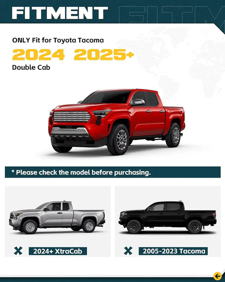 5.5" Running Boards for 2024 2025 Toyota Tacoma Double Cab - MELIPRON