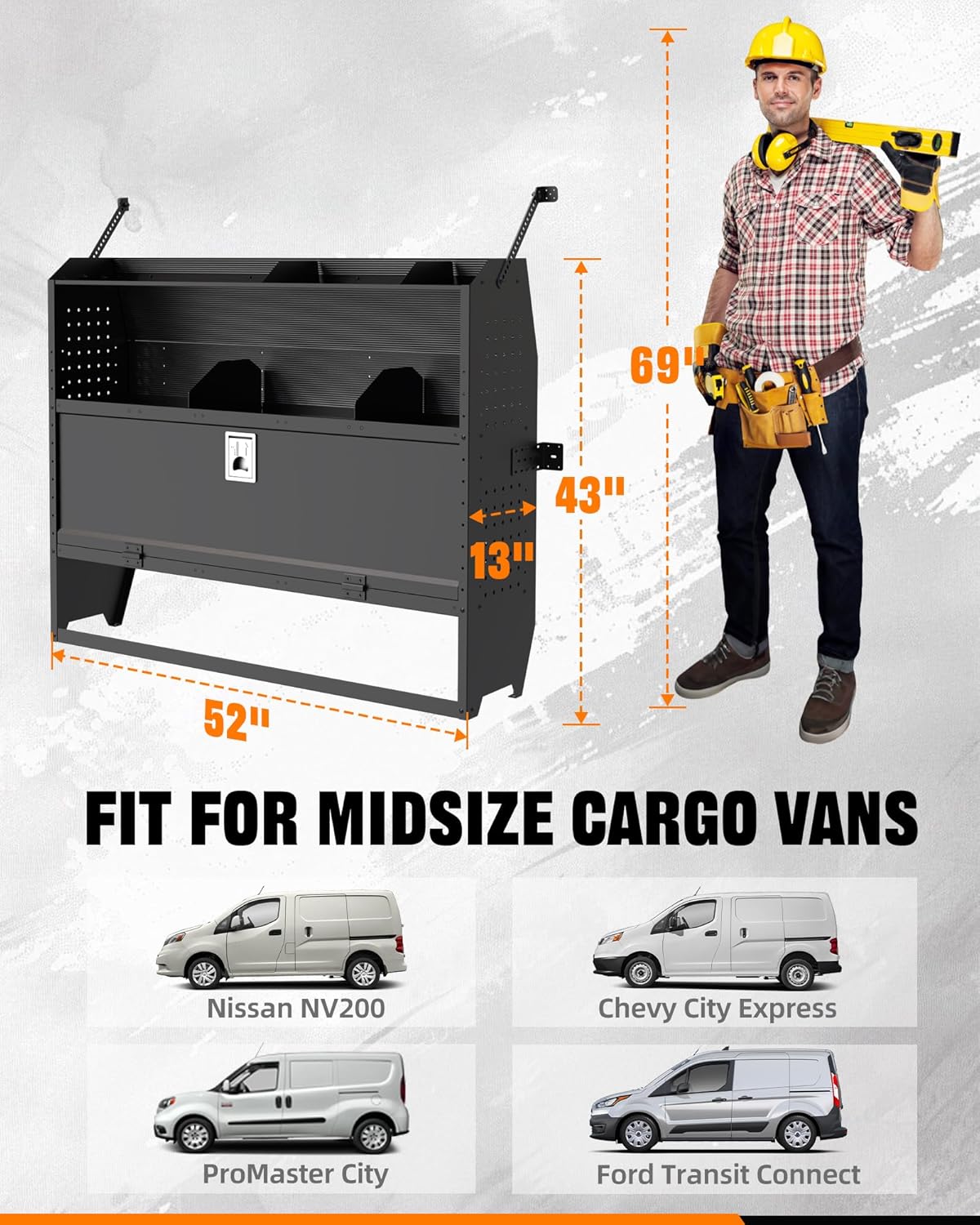 43" H x 13" D Steel Cargo Van Shelving Storage-2