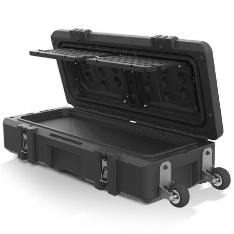 MELIPRON MGS Cargo Case with Outside Molle Panel & Lay-Flat Built-In Molle Panel Tabletop Travel Assist Tires - MELIPRON
