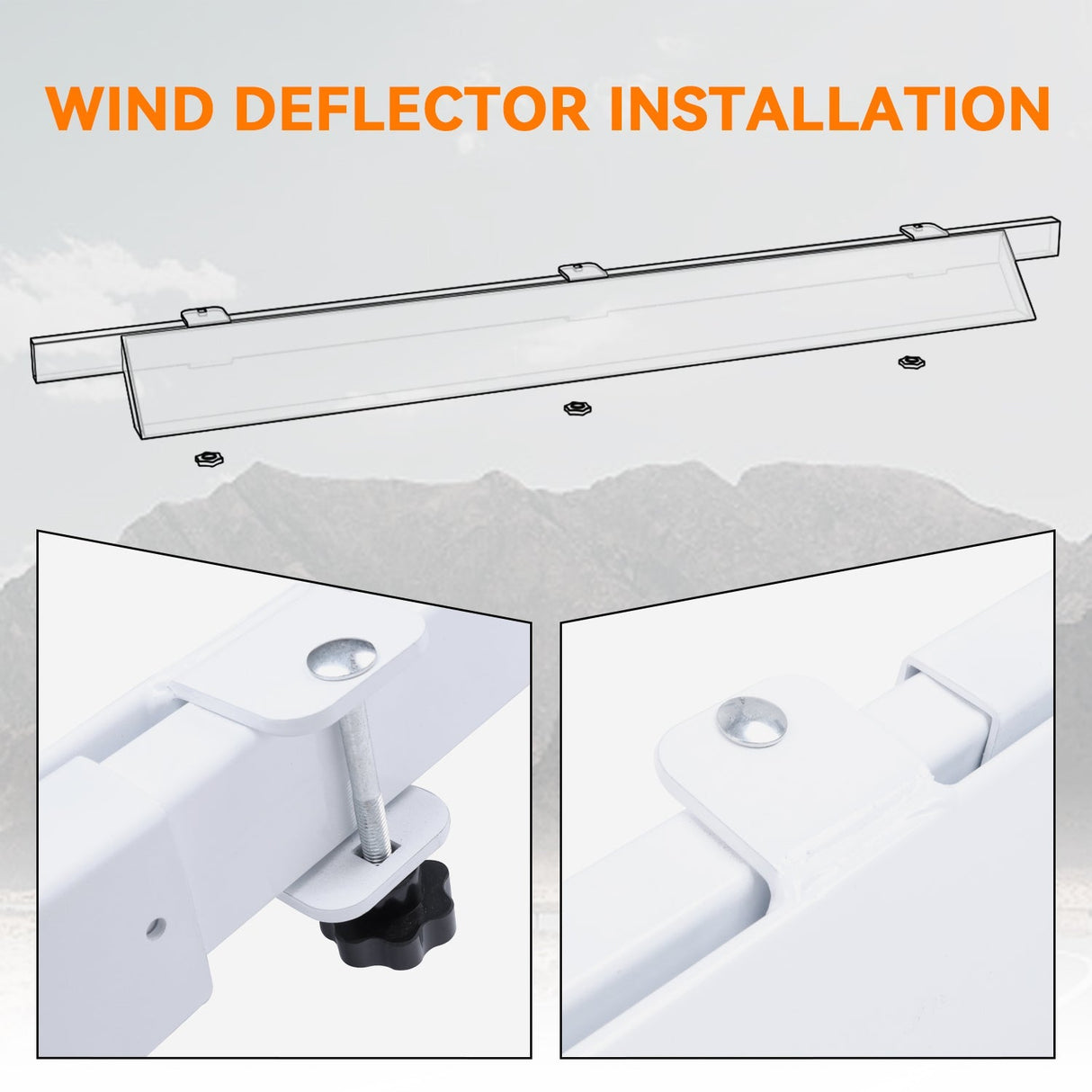 melipron van roof rack for 2015-2023 Ford Transit 150 250 350 with wind deflector-9
