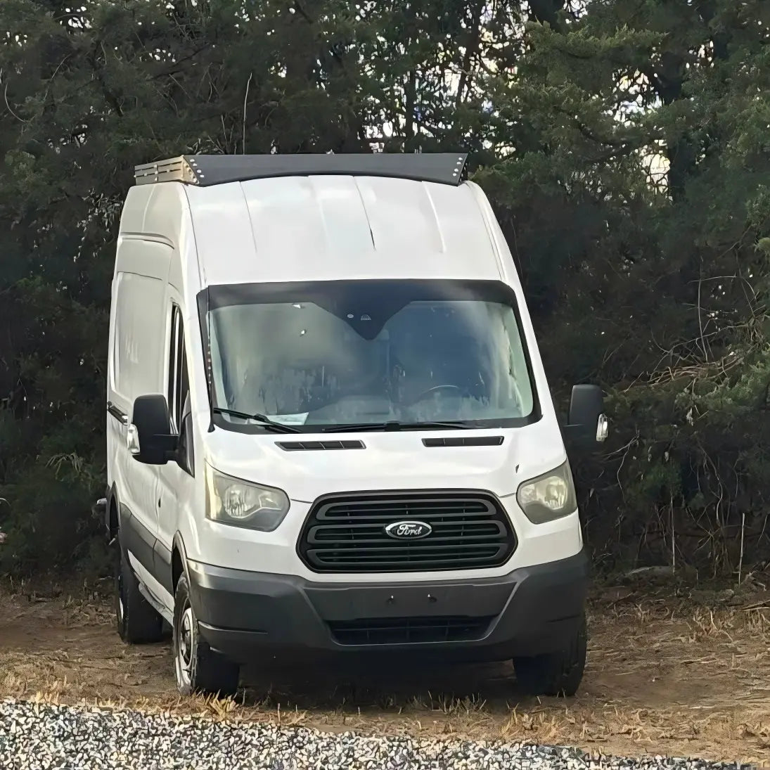 MELIPRON Aluminum Van Roof Rack Pro for Ford Transit 148" Mid Roof with Wind Fairing