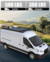 Aluminum Van Roof Rack Pro for Ford Transit 148" – Solar Panel Brackets & Wind Fairing - MELIPRON