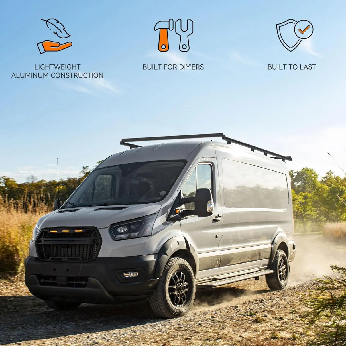 Van Roof Rack Pro for Ford Transit 148" for Solar Panels Installation - MELIPRON
