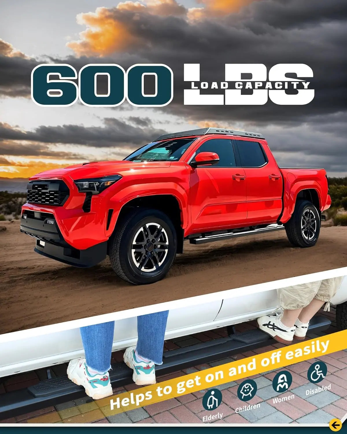 5.5" Running Boards for 2024 2025 Toyota Tacoma Double Cab - MELIPRON