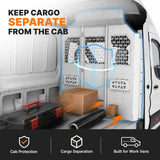 MELIPRON Van Partition with Hinged Door Fit for 2014-2026 Ford Transit 150/250/350 High Roof