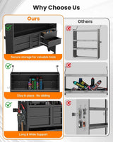 Melipron 60"H x 13"D Cargo Van Shelving Storage with Lockable Drawers for Ford Transit, RAM ProMaster, Chevy Express, Sprinter Mid & High Roof