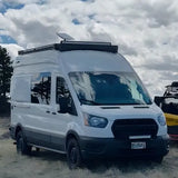 MELIPRON Aluminum Van Roof Rack Pro for Ford Transit 148" Mid Roof with Wind Fairing