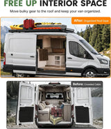 MELIPRON Ford Transit 148" Mid Roof Aluminum Roof Rack – Heavy-Duty Utility Platform with 6pcs Molle Decks for Solar Panels & Overland Gear