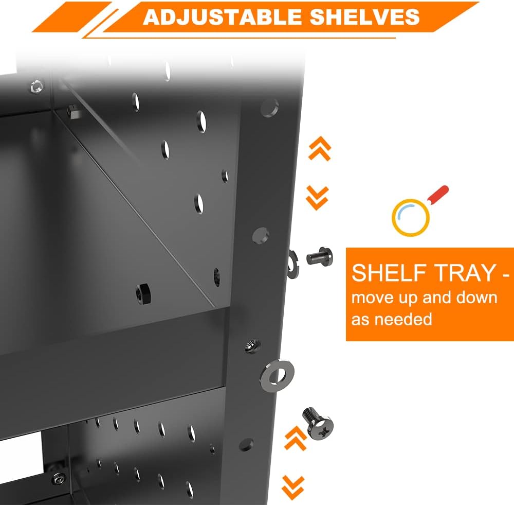 MELIPRON Steel Cargo Van Shelving Storage Fit for Ford Transit, GM, NV, Promaster, Sprinter and Metris-12