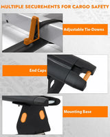 3 Crossbars 53" Aluminum Van Roof Rack for Ford Transit Connect, RAM Promaster City, Nissan NV200, Chevy City Express