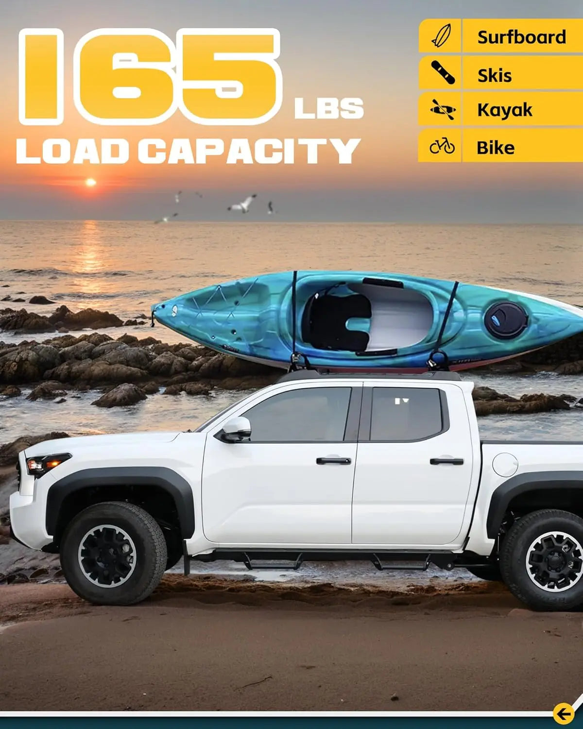 Roof Rack Cross Bars Kit for 2024 2025 Toyota Tacoma Double Cab - MELIPRON