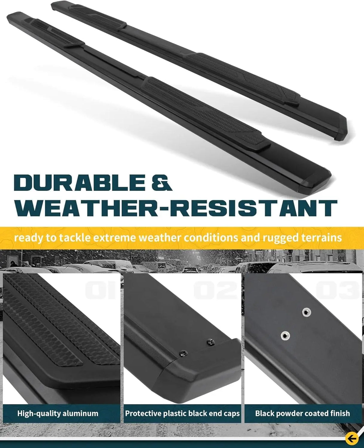 5.5" Running Boards for 2024 2025 Toyota Tacoma Double Cab - MELIPRON