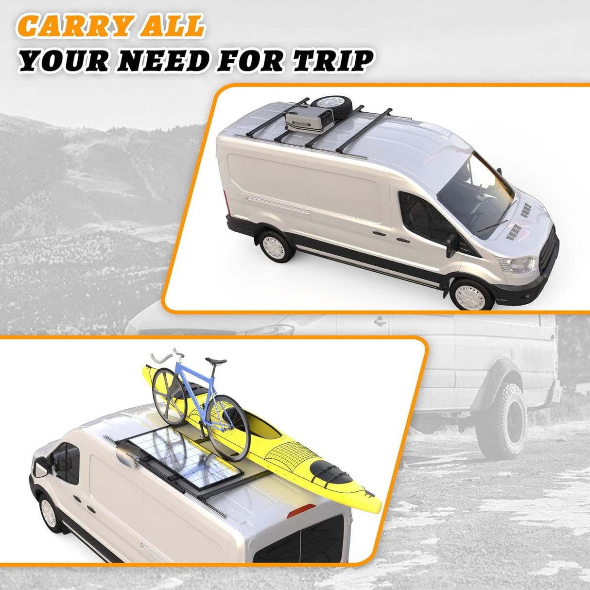 Roof Ladder Rack W/Side Rails for 2007-On Sprinter - MELIPRON