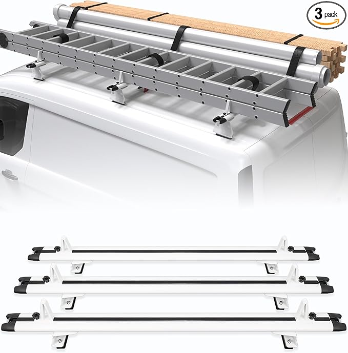 3 Crossbars 53" Aluminum Van Roof Rack for Ford Transit Connect, RAM Promaster City, Nissan NV200, Chevy City Express