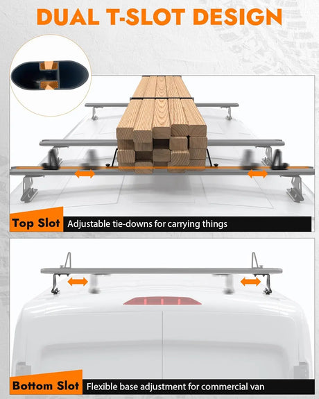 Aluminum Van Roof Rack Fit for Ford Transit Connect, RAM Promaster City, Nissan NV200, Chevy City Express-2