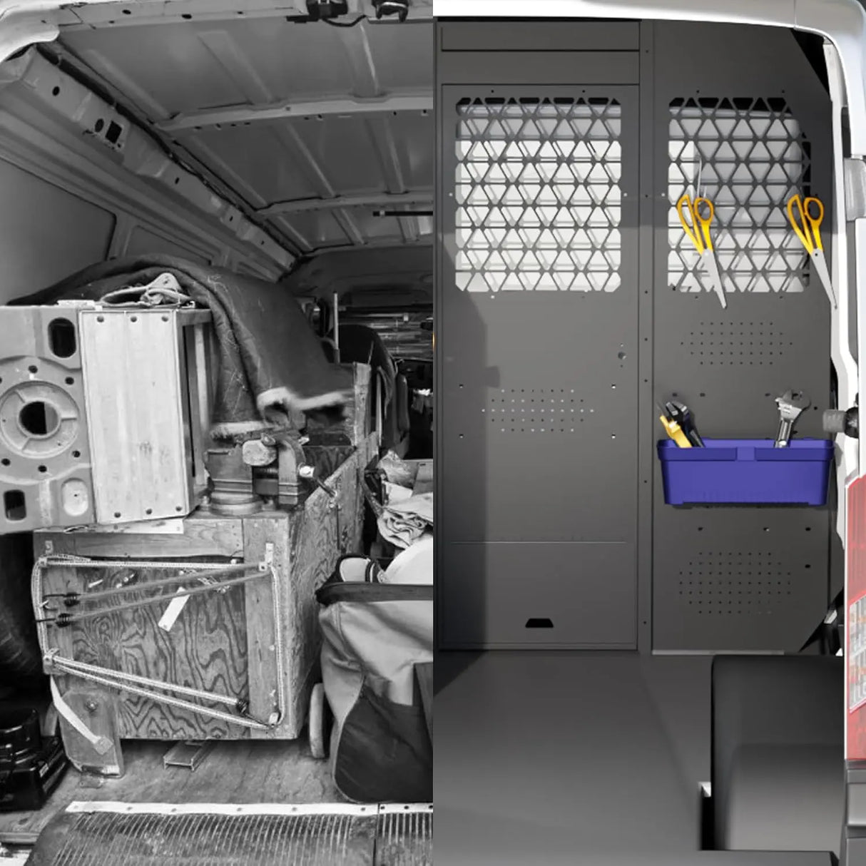 Van Black Partition Bulkhead Fit For Ford Transit Mid-Roof-12