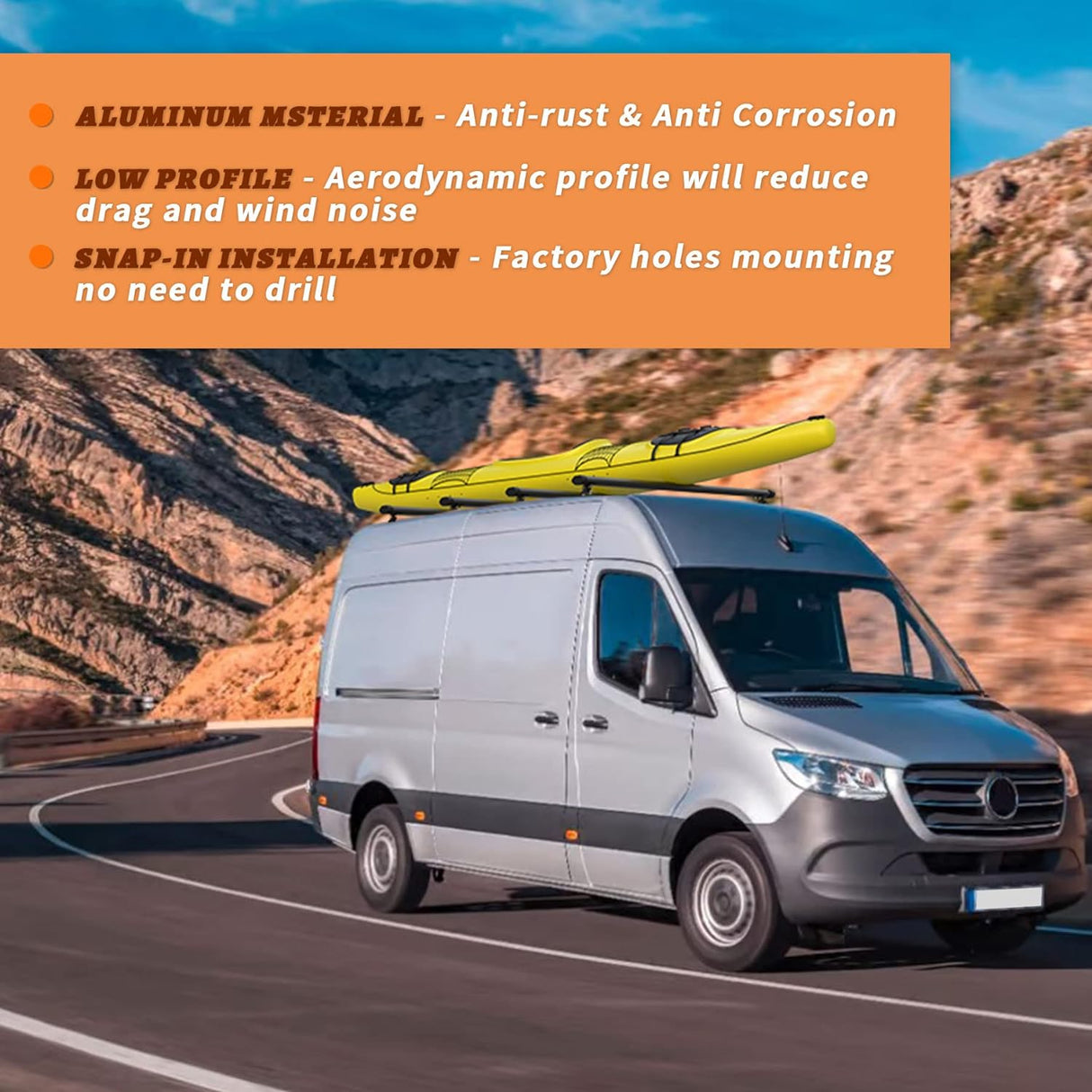 Roof Ladder Rack W/Side Rails for 2007-On Sprinter - MELIPRON