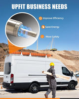 Cargo Van Roof Ladder Rack with 36" Rear Roller (NOT Affect Brake Light) Fit for Ford Transit 150 250 350, Low/Mid/High Roof, 800 Lbs Capacity Steel Ladder Rack for Van, No‑Drill Required-3