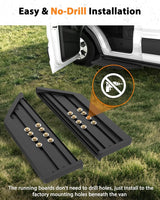 Running Board Fits for Ford Transit 150, 250, 350, Aluminum Rear Side Steps for Van No-Drilling Required-6