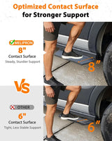 Running Board Fits for Ford Transit 150, 250, 350, Aluminum Rear Side Steps for Van No-Drilling Required-10