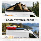 MELIPRON Aluminum Roof Rack for Ford Transit 130" WB Mid Roof with Wind Fairing & T-Slot Crossbars